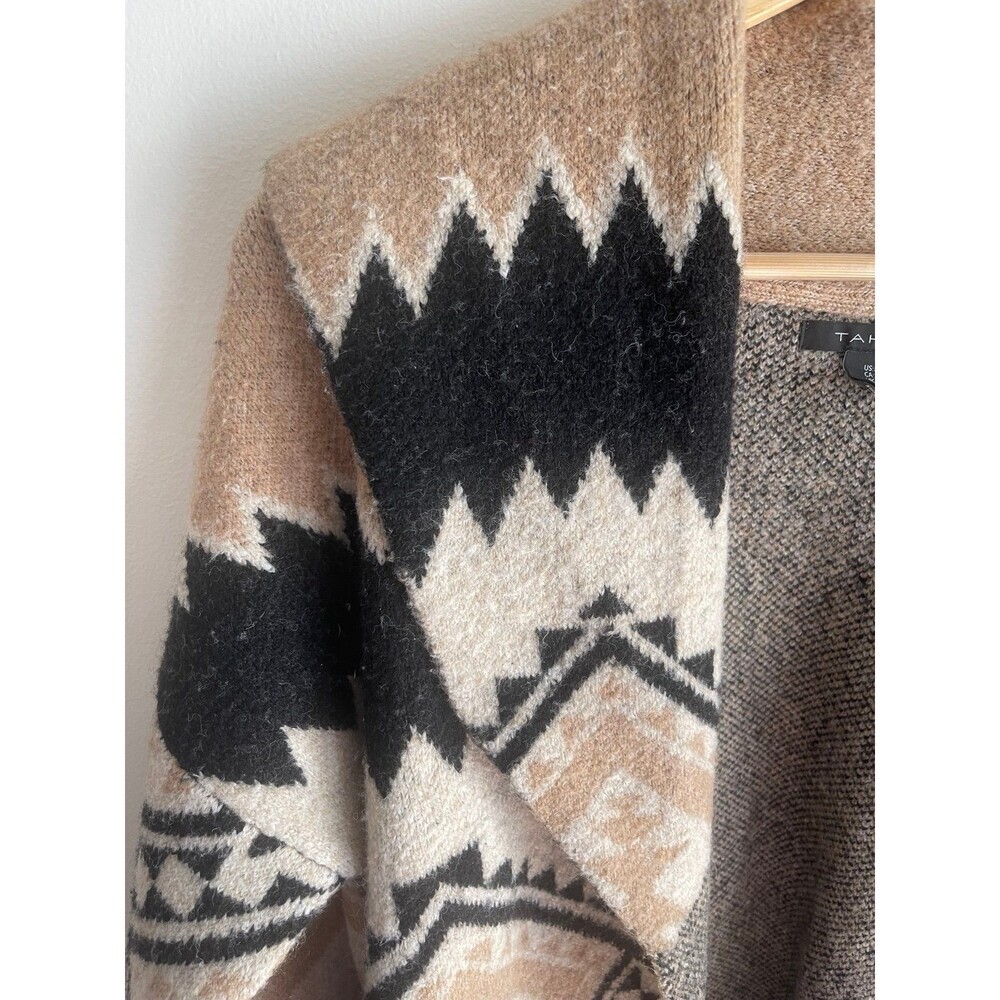 Tahari Western Tribal Print With Bohemian Flair Open Cardigan Medium Sweater - Picture 3 of 9
